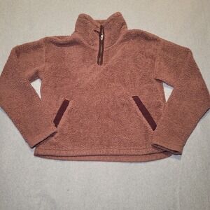 The North Face Dunraven Sherpa Crop Pullover Fleece Mauve Pink Womens Medium